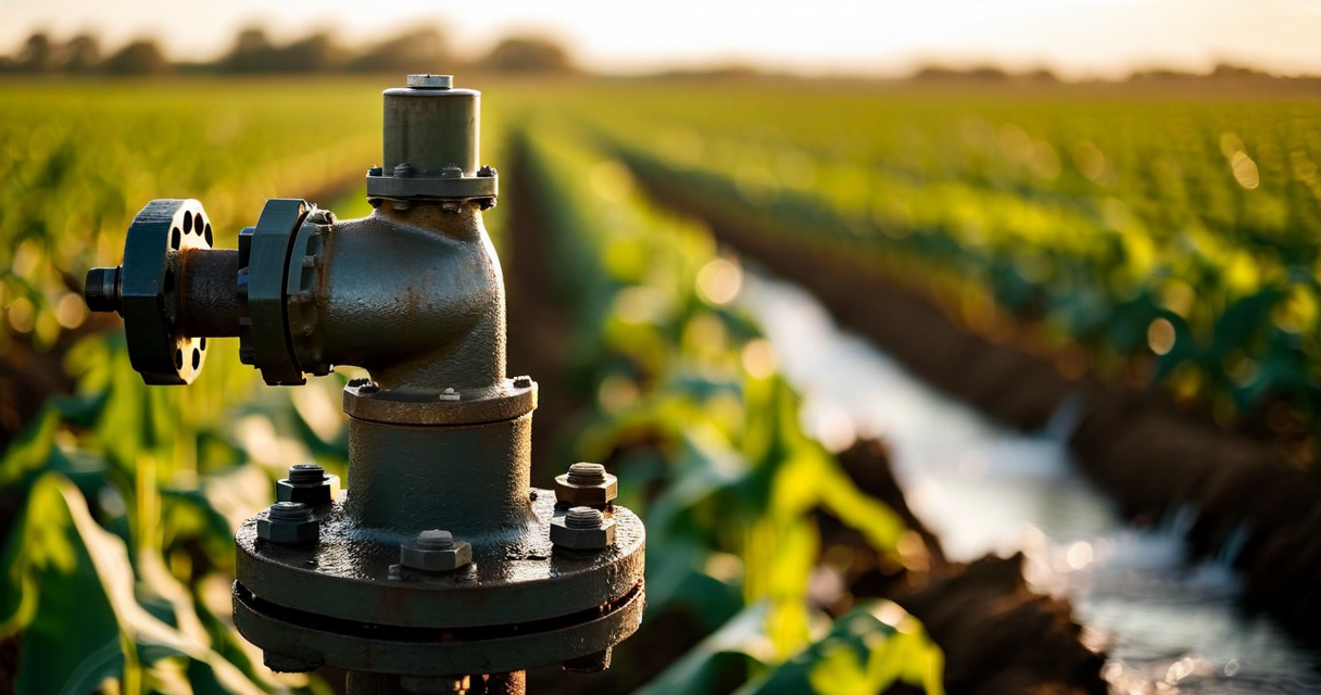 Agricultural water pump in field
